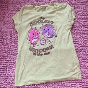 Children’s place green narwhal t shirt XL 14